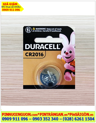 Duracell DL2016; Pin đồng xu 3v lithium Duracell DL2016/ CR2016 chính hãng (MẪU MỚI)